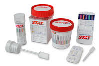 A group of different types of drug testing kits.